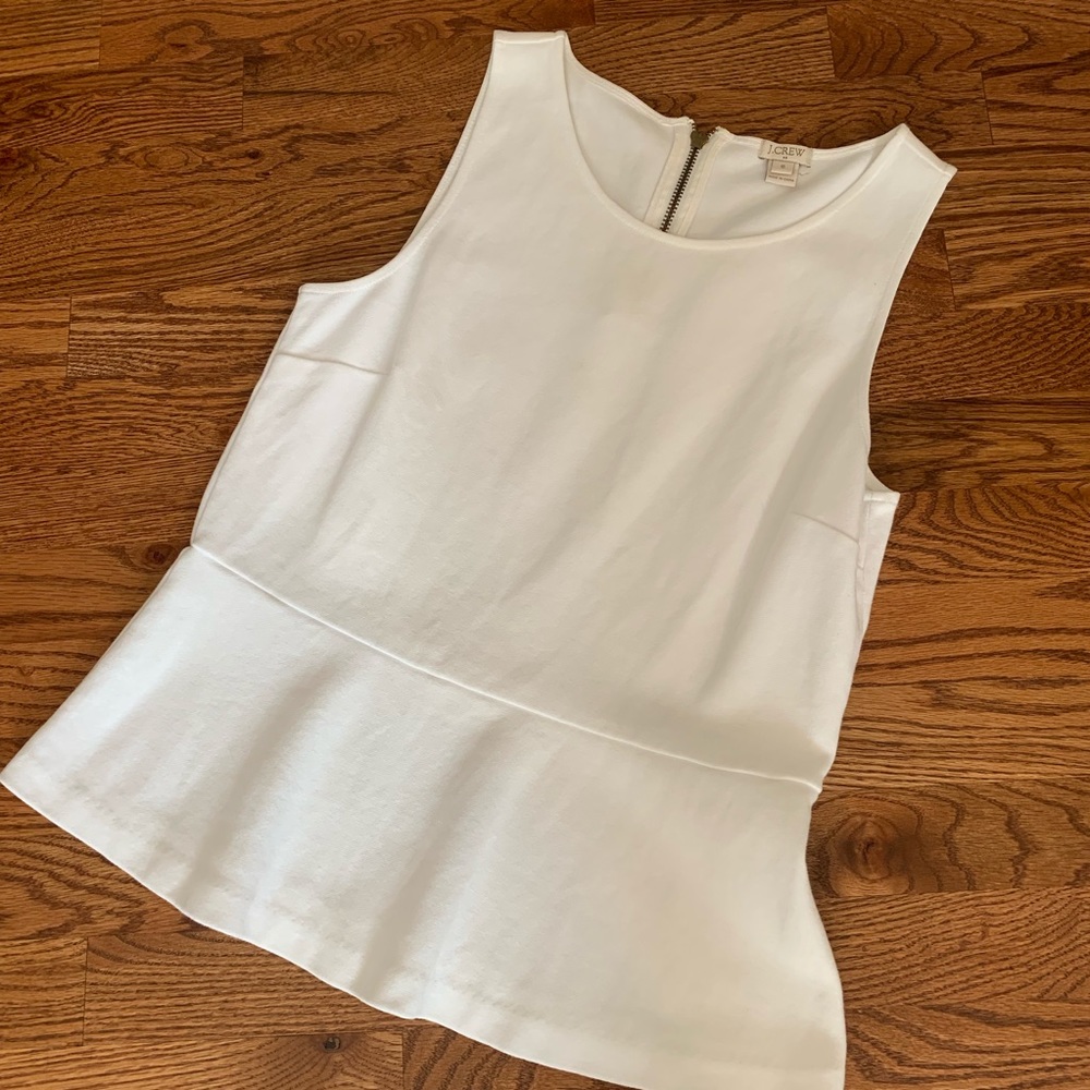 J.Crew Factory White Peplum Dressy Tank
